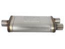 aFe MACHForce XP SS Muffler 2.5in Center Inlet / 2.5in Dual Outlets 18in L x 9in W x 4in H Body - afe49M00009