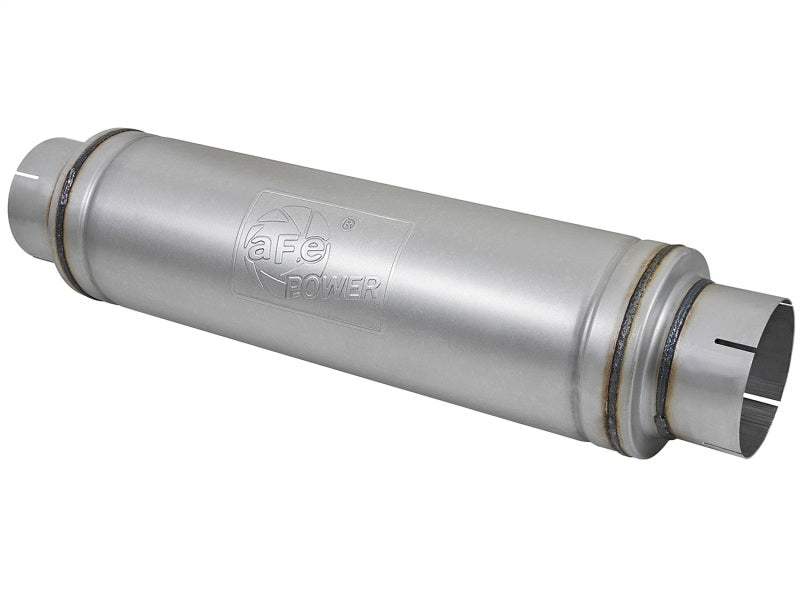 aFe ATLAS Aluminized Steel Muffler 5in Center/Center 24in L x 7in Diameter - Round Body - afe49M00023