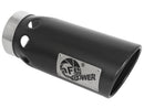 aFe Power Intercooled Tip Stainless Steel - Black 4in In x 5in Out x 12in L Bolt-On - afe49T40501-B121