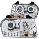 ANZO 2005-2010 Chrysler 300 Projector Headlights w/ Halo Chrome - anz121136