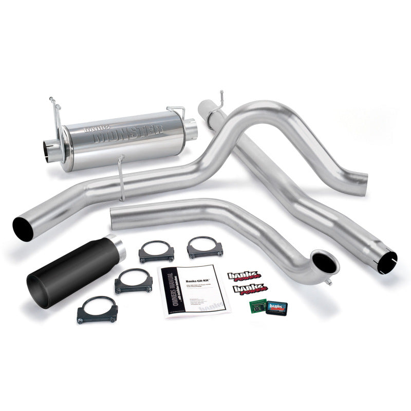 Banks Power 00-03 Ford 7.3L / Excursion Git-Kit - SS Single Exhaust w/ Black Tip - gbe47514-B