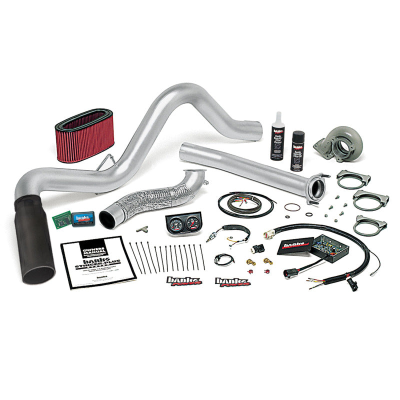 Banks Power 95.5-97 Ford 7.3L Auto Stinger-Plus System - SS Single Exhaust w/ Black Tip - gbe48559-B