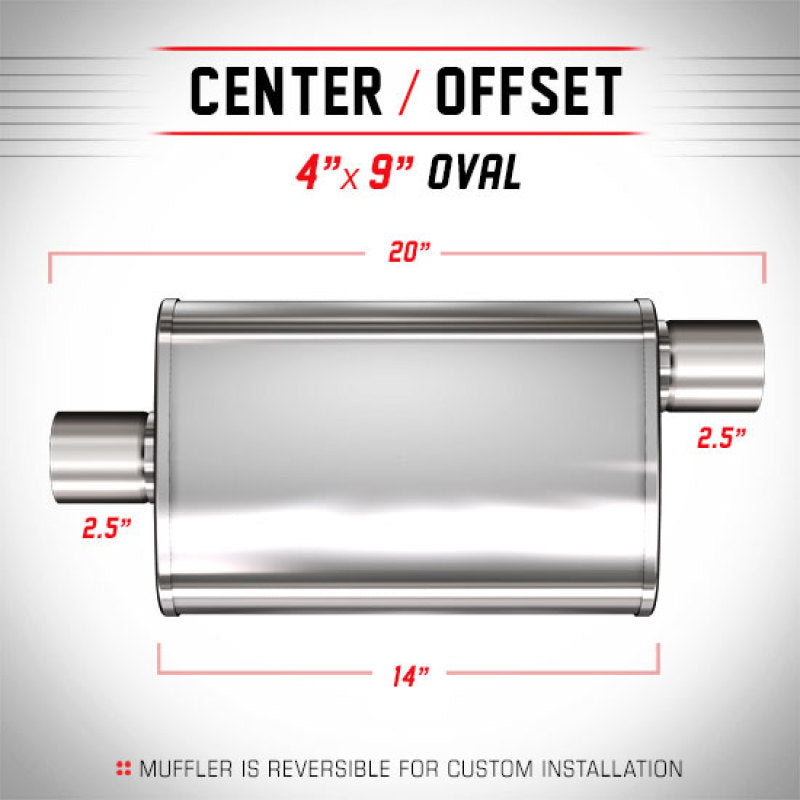 MagnaFlow Muffler Trb SS 4X9 14 2.5/2.5 - mag13216