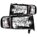 ANZO 1994-2001 Dodge Ram Crystal Headlights Black - anz111067