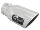 aFe MACH Force-XP 304 SS Right Side Single Wall Polished Exhaust Tip 4in Inlet x 6in Outlet x 12in L - afe49T40601-P12