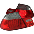 ANZO 2000-2003 BMW 3 Series E46 LED Taillights Red Clear 4pc - anz321185