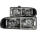 ANZO 1998-2005 Chevrolet S-10 Crystal Headlights Black - anz111156