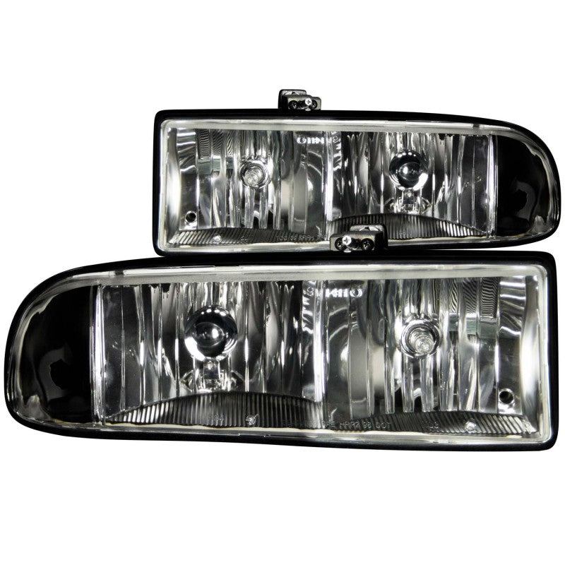 ANZO 1998-2005 Chevrolet S-10 Crystal Headlights Black - anz111156