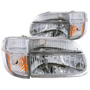 ANZO 1995-2001 Ford Explorer Crystal Headlights Chrome w/ Corner Lights 2pc - anz111040