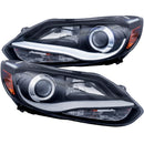 ANZO 2012-2014 Ford Focus Projector Headlights w/ Plank Style Design Black - anz121490