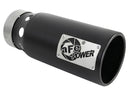 aFe SATURN 4S 4in SS Intercooled Exhaust Tip - Black 4in In x 5in Out x 12in L Bolt-On - afe49T40501-B122