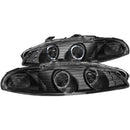 ANZO 1997-1999 Mitsubishi Eclipse Projector Headlights w/ Halo Black G2 - anz121365