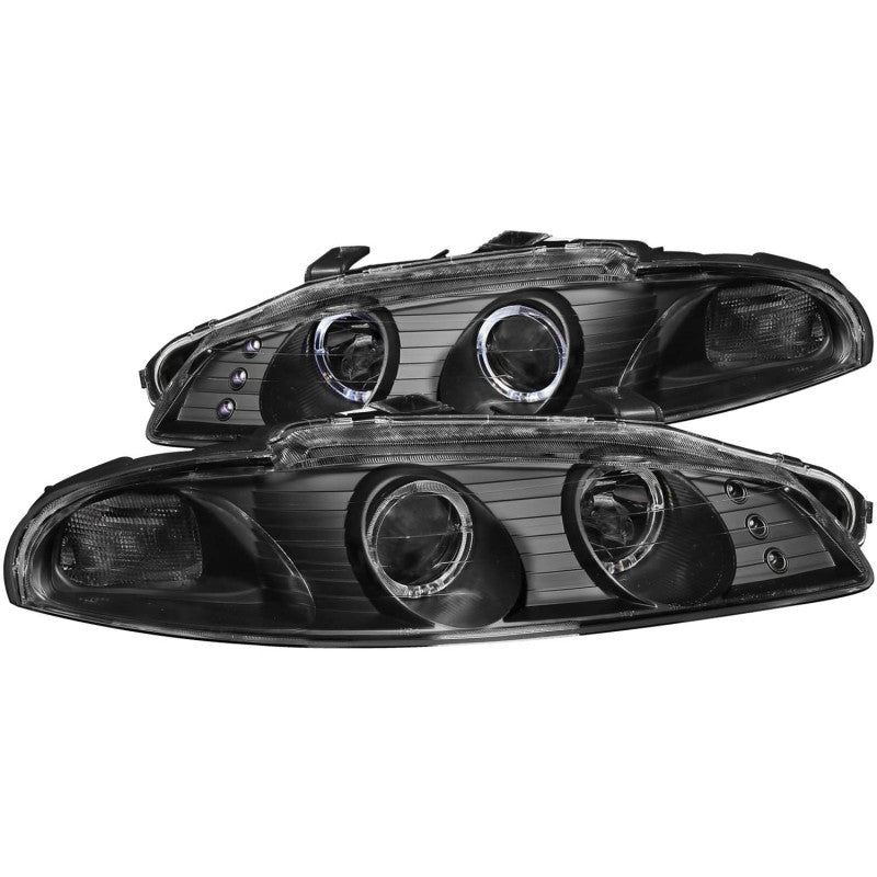 ANZO 1997-1999 Mitsubishi Eclipse Projector Headlights w/ Halo Black G2 - anz121365