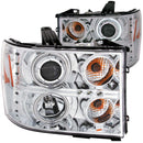 ANZO 2007-2013 Gmc Sierra 1500 Projector Headlights w/ Halo Chrome - anz111126