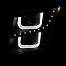 ANZO 2015-2016 Chevrolet Tahoe Projector Headlights w/ U-Bar Black Clear w/Amber - anz111340