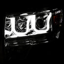 ANZO 2009-2014 Ford F-150 Projector Headlights w/ U-Bar Chrome Amber (HID TYPE) (WITHOUT HID KIT) - anz111352
