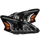 ANZO 2013-2014 Nissan Altima Projector Headlights w/ Plank Style Design Black - anz121500