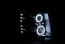 ANZO 2007-2013 Chevrolet Silverado 1500 Projector Headlights w/ Halo Black - anz111107