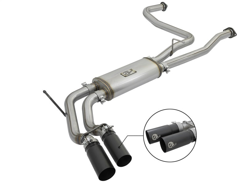 aFe POWER Rebel Series 2-1/2in 409 SS Cat Back Exhaust w/ Black Tips 16-17 Nissan Titan V8 5.6L - afe49-46126-B