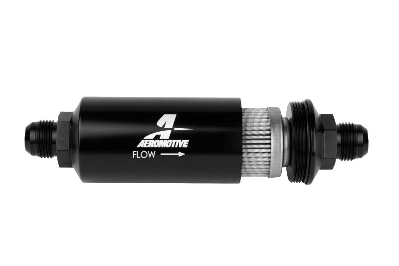 Aeromotive In-Line Filter - (AN-10) 100 Micron Stainless Steel Element Black Anodize Finish - aer12389