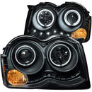 ANZO 2008-2010 Jeep Grand Cherokee Projector Headlights w/ Halo Black (CCFL) - anz111213