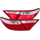 ANZO 2015-2016 Toyota Camry LED Taillights Red/Clear - anz321335
