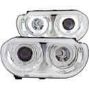 ANZO 2008-2014 Dodge Challenger Projector Headlights w/ Halo Chrome (CCFL) - anz121307