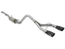 aFe Rebel Series CB 2.5in Dual Center Exit SS Exhaust w/ Black Tips 07-15 Jeep Wrangler 3.6L/3.8L V6 - afe49-48056-B