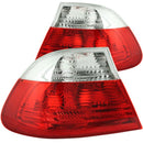 ANZO 2000-2003 BMW 3 Series E46 Taillights Red/Clear - anz221217