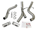 aFe Large Bore-HD 4in 409-SS DPF-Back Exhaust w/Dual Polished Tips 2017 GM Duramax V8-6.6L (td) L5P - afe49-44086-P