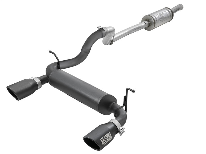 aFe Rebel Series 2.5in 409 SS Cat-Back Exhaust System w/ Black Tips Jeep Wrangler (JL) 2018 V6 3.6L - afe49-48066-B