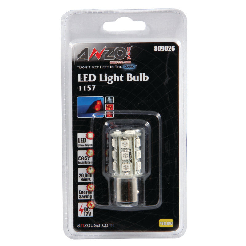 ANZO LED Bulbs Universal LED 1157 Amber - 18 LEDs 1 3/4in Tall - anz809026