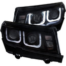ANZO 2014-2015 Chevrolet Camaro Projector Headlights w/ U-Bar Black - anz121508
