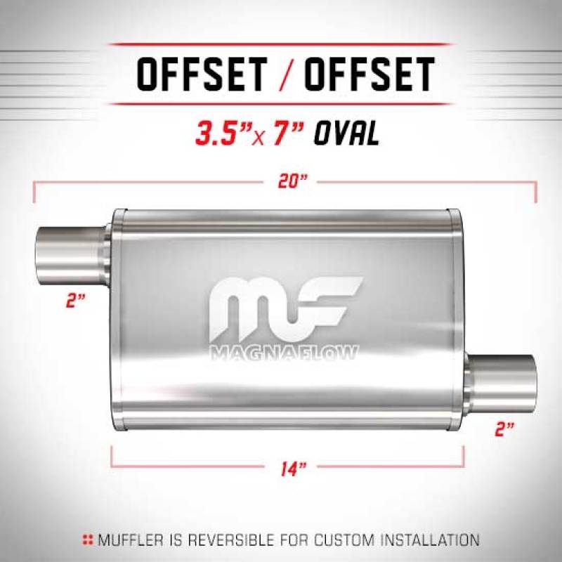 MagnaFlow Muffler Mag SS 14X3.5X7 2/2 O/O - mag11134