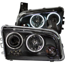 ANZO 2006-2010 Dodge Charger Projector Headlights w/ Halo Chrome (CCFL) - anz121218