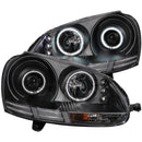 ANZO 2006-2009 Volkswagen Rabbit Projector Headlights w/ Halo Black (CCFL) - anz121345