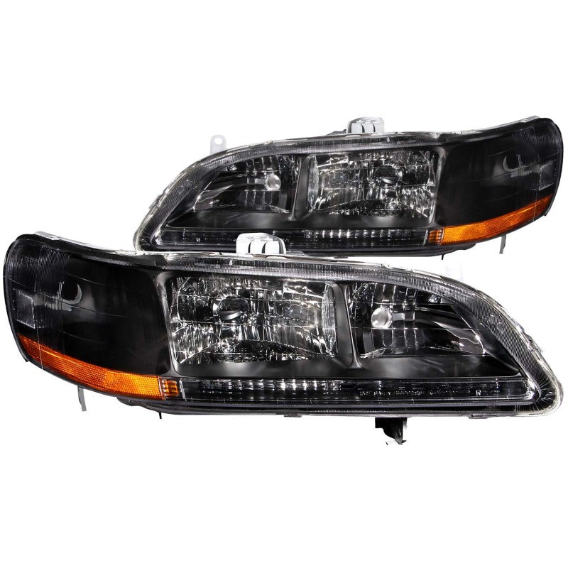 ANZO 1998-2002 Honda Accord Crystal Headlights Black - anz121052
