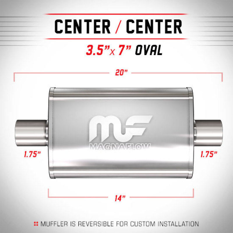 MagnaFlow Muffler Mag SS 14X3.5X7 1.75/1.75 C - mag11113