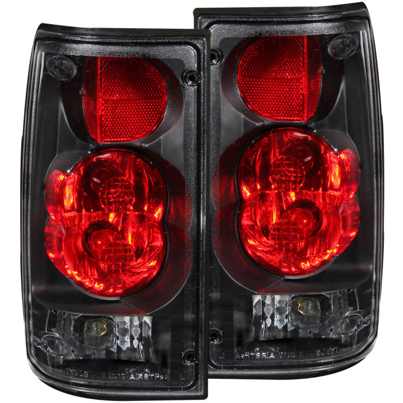 ANZO 1989-1995 Toyota Pickup Taillights Black - anz211132