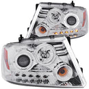 ANZO 2004-2008 Ford F-150 Projector Headlights w/ Halo and LED Chrome - anz111029
