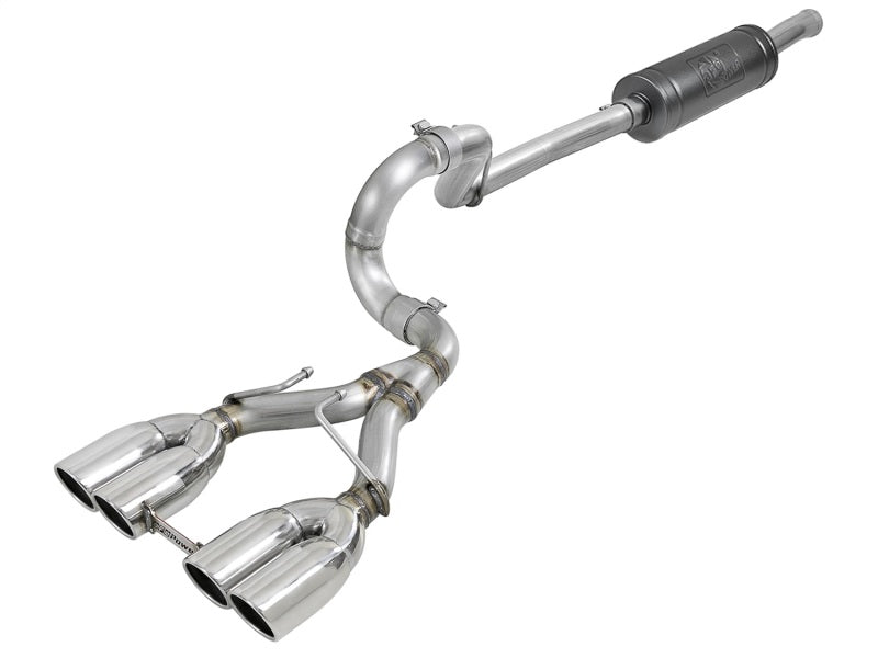 aFe Rebel Series 2.5in. 304 SS C/B Exhaust System 2018 Jeep Wrangler (JL) V6-3.6L - Polished Tip - afe49-38071-P