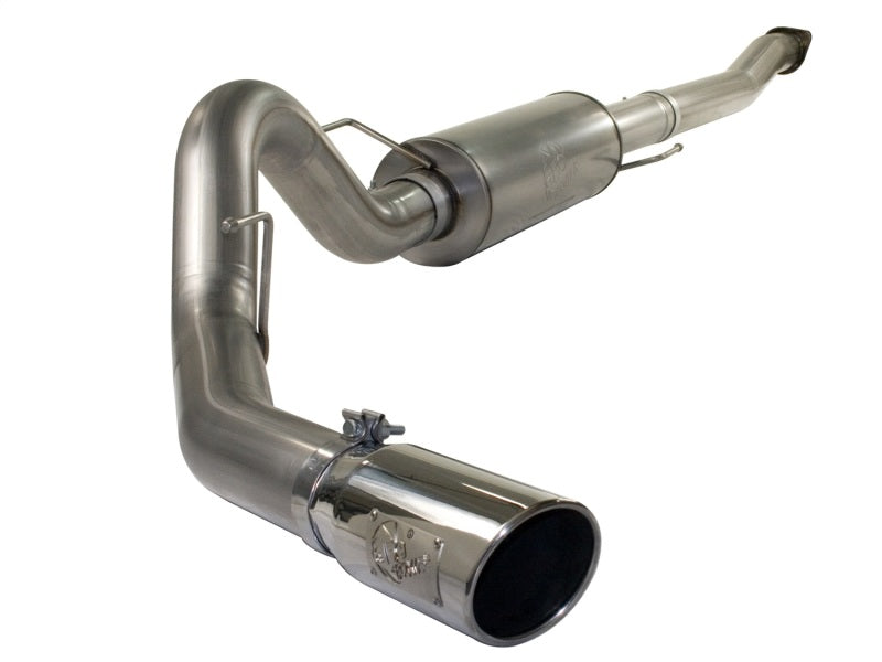 aFe MACHForce XP Exhaust Cat-Back SS-409 4in Polished Tip 11-12 Ford F-150 EcoBoost V6-3.5L (tt) - afe49-43041-P