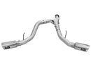 aFe Atlas Exhaust 4in DPF-Back Exhaust Aluminized Steel Polished Tip 11-14 ford Diesel Truck V8-6.7L - afe49-03065-P