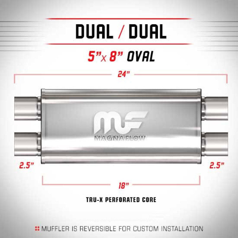 MagnaFlow Muffler Mag SS 5X8 18 2.5/2.5 - mag14468