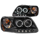 ANZO 1997-2003 Ford F-150 Projector Headlights w/ Halo Black (CCFL) - anz111097