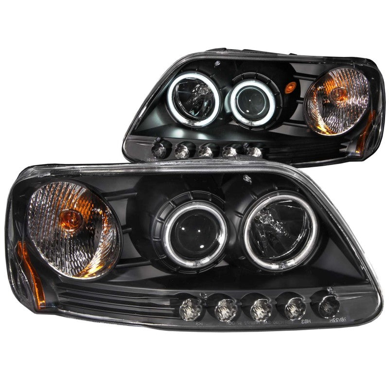 ANZO 1997-2003 Ford F-150 Projector Headlights w/ Halo Black (CCFL) - anz111097
