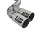 aFe Rebel XD 4in SS Down-Pipe Back Exhaust w/Dual Polished Tips 17-18 Ford Diesel Trucks V8-6.7L(td) - afe49-43102-P