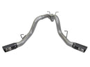 aFe LARGE BORE-HD 4in 409-SS DPF-Back Exhaust w/Dual Black Tips 2017 GM Duramax V8-6.6L (td) L5P - afe49-44086-B