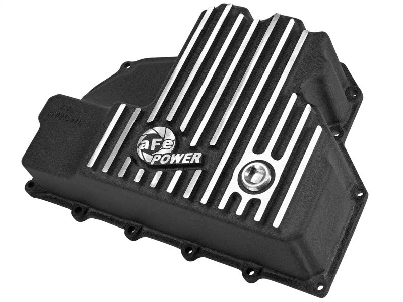 AFE Engine Oil Pan Black Machined; 14-16 Dodge RAM 1500 EcoDiesel 3.0L V6 (td) - afe46-70282