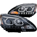 ANZO 2013-2015 Nissan Sentra Projector Headlights w/ U-Bar Black - anz121487